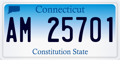 CT license plate AM25701