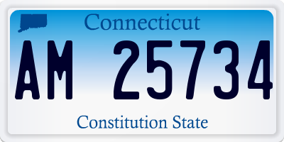 CT license plate AM25734