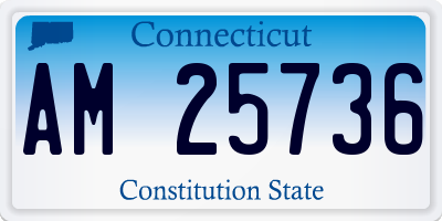CT license plate AM25736