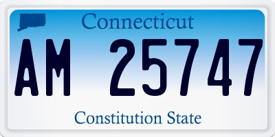 CT license plate AM25747