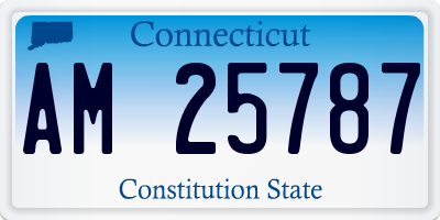 CT license plate AM25787