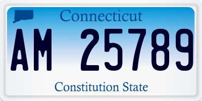 CT license plate AM25789