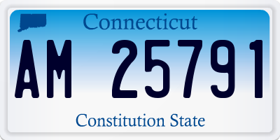 CT license plate AM25791