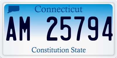 CT license plate AM25794
