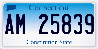 CT license plate AM25839