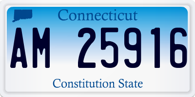 CT license plate AM25916