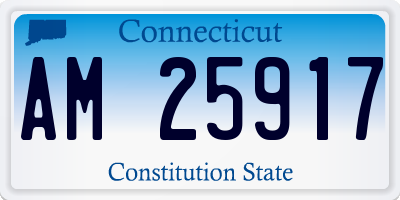 CT license plate AM25917
