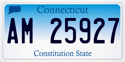 CT license plate AM25927