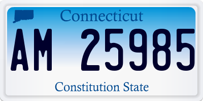 CT license plate AM25985