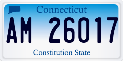 CT license plate AM26017