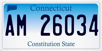 CT license plate AM26034