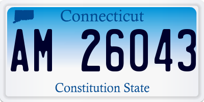 CT license plate AM26043