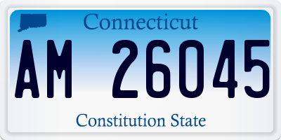 CT license plate AM26045