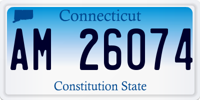 CT license plate AM26074