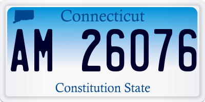 CT license plate AM26076