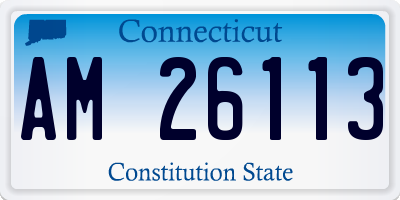 CT license plate AM26113
