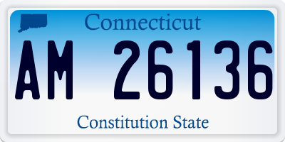 CT license plate AM26136