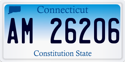 CT license plate AM26206