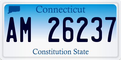 CT license plate AM26237