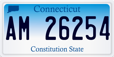 CT license plate AM26254