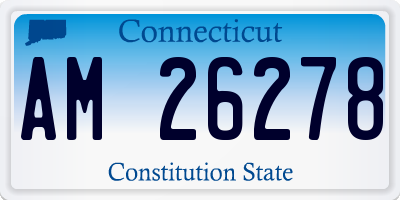 CT license plate AM26278