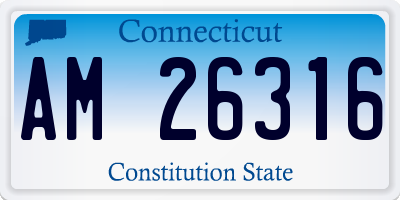 CT license plate AM26316