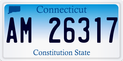 CT license plate AM26317