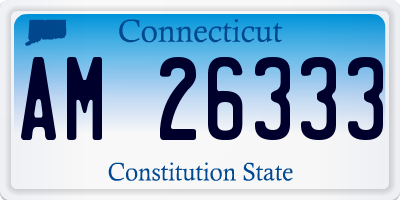 CT license plate AM26333