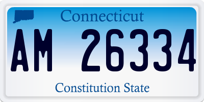 CT license plate AM26334