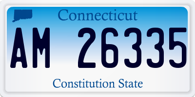CT license plate AM26335