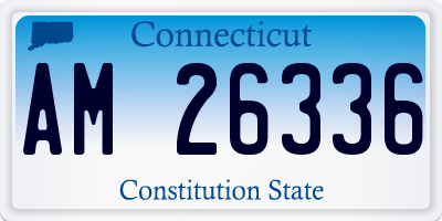 CT license plate AM26336
