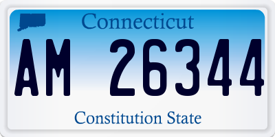 CT license plate AM26344