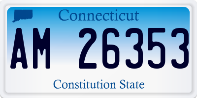 CT license plate AM26353