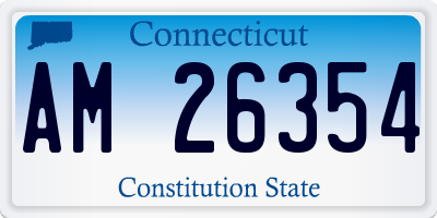 CT license plate AM26354