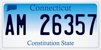 CT license plate AM26357