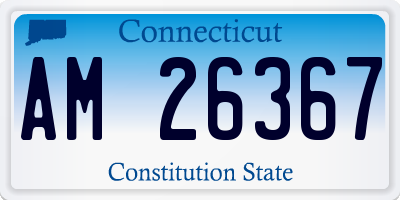 CT license plate AM26367
