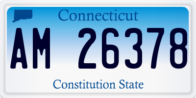 CT license plate AM26378