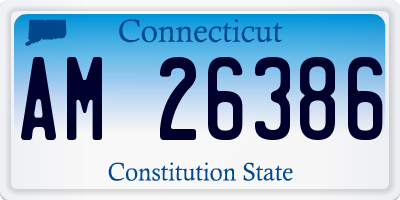 CT license plate AM26386