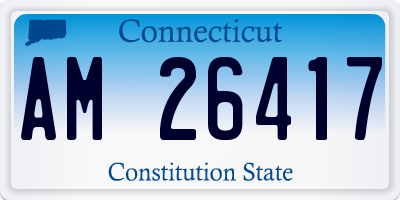 CT license plate AM26417