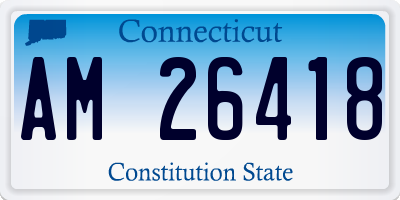 CT license plate AM26418