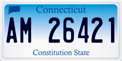 CT license plate AM26421
