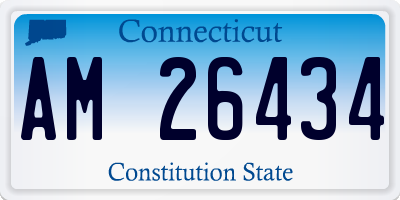 CT license plate AM26434