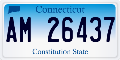 CT license plate AM26437