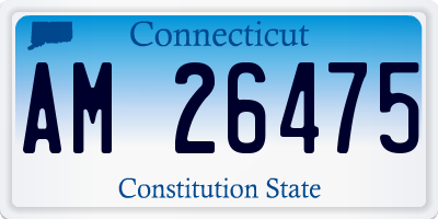 CT license plate AM26475