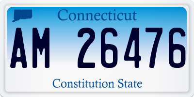 CT license plate AM26476