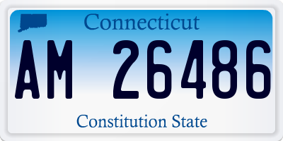 CT license plate AM26486
