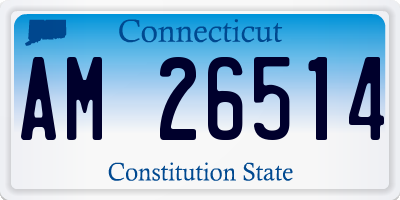 CT license plate AM26514