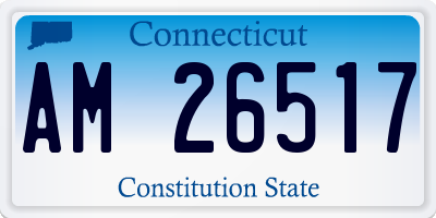 CT license plate AM26517