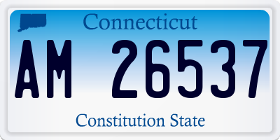 CT license plate AM26537