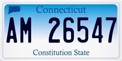 CT license plate AM26547